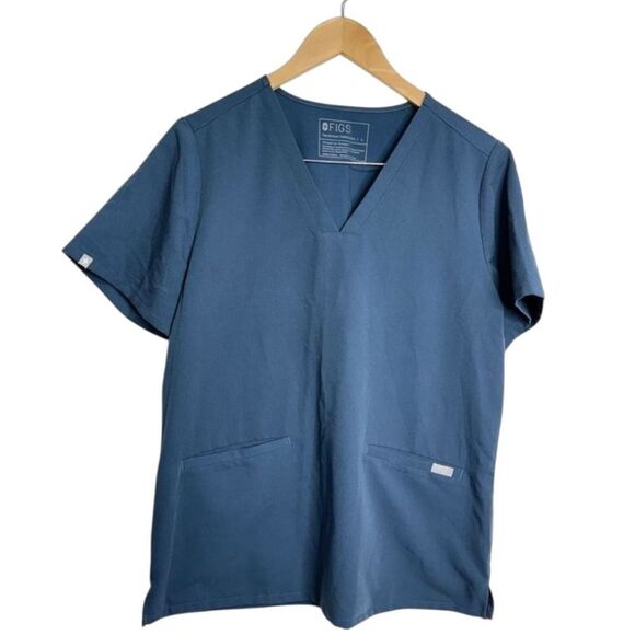 FIGS Technical Collection Scrub Top V-Neck Short Sleeve Pockets Women's L - Picture 1 of 6